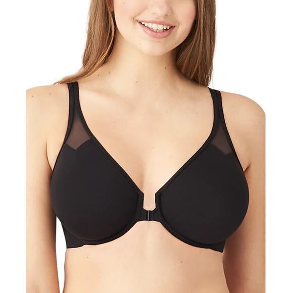 NEW WACOAL MACY’S Black Racerback Underwire Front Close Bra Size 32C - Picture 1 of 7